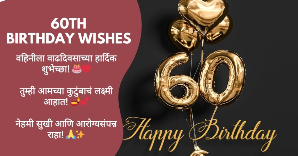 60th Birthday Wishes Marathi